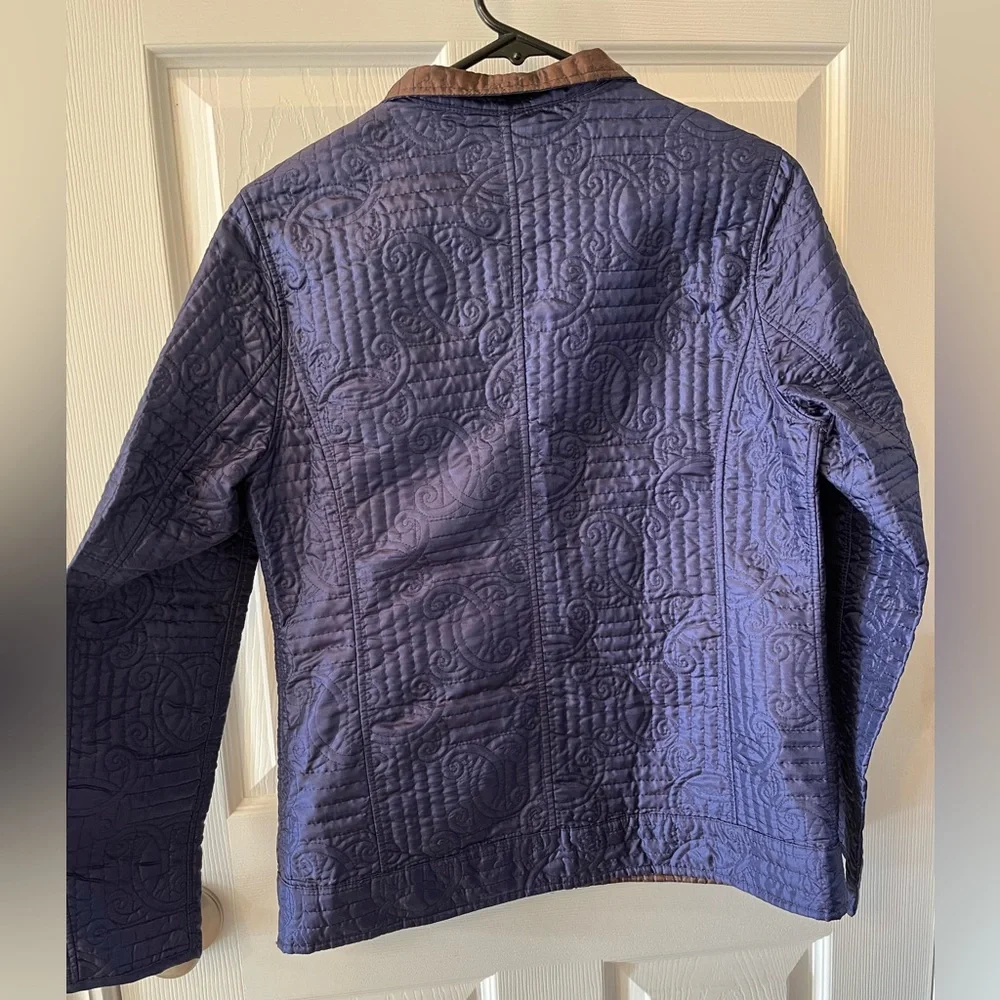 Peck & Peck Egyptian Blue(purplish) Long Sleeve Front Zip Light Weight Jacket - Picture 2 of 14